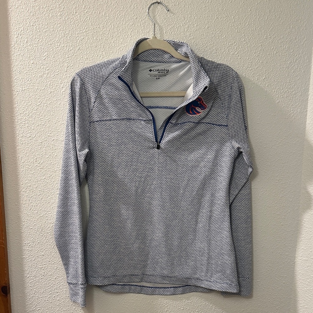 Columbia Golf Blue and White Patterned Pullover Omni-Wick